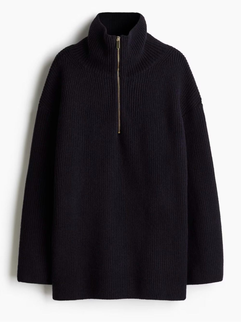 H&M Navy 1/4 Zip Oversized Sweater